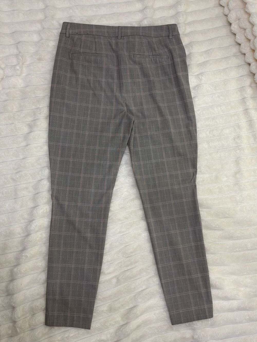 Express Editor Grey Plaid Dress Pants Size 12R - Picture 2 of 6